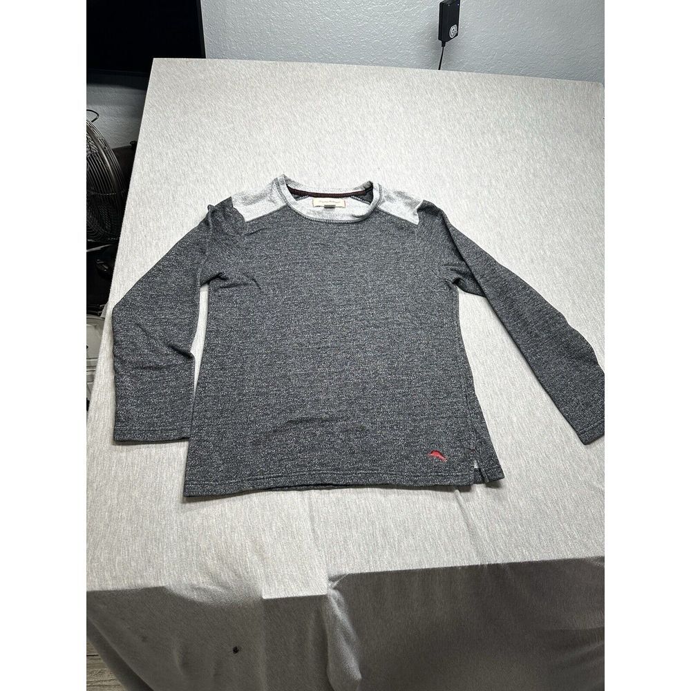 Tommy‎ Bahama Sweatshirt Womens Medium Grey Cotton Blend Pullover Long Sleeve